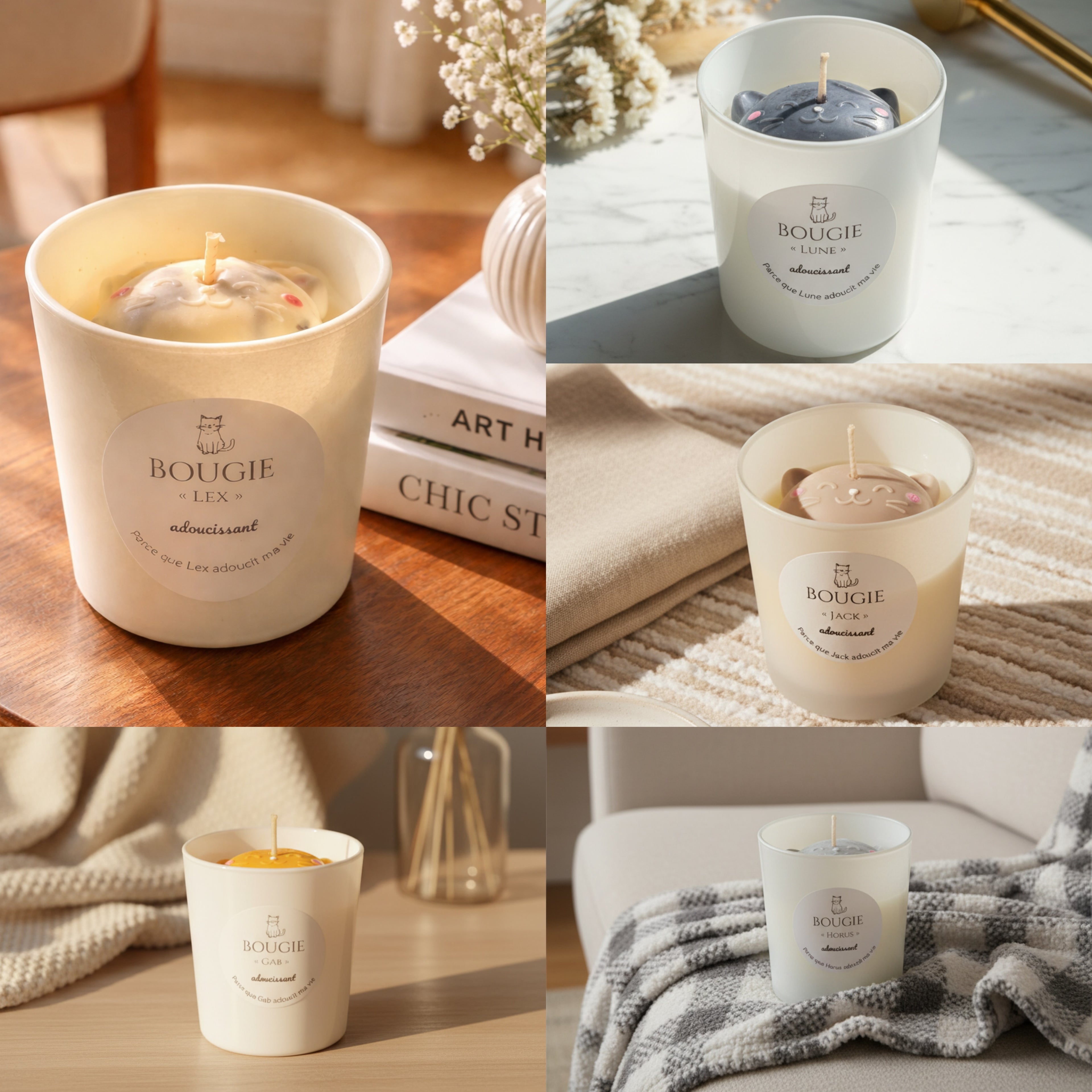 Bougie « Chat » personnalisable Adoucissant 🐱