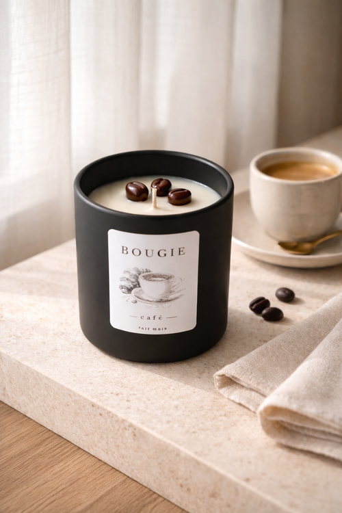 Bougie au café à la cire de soja 