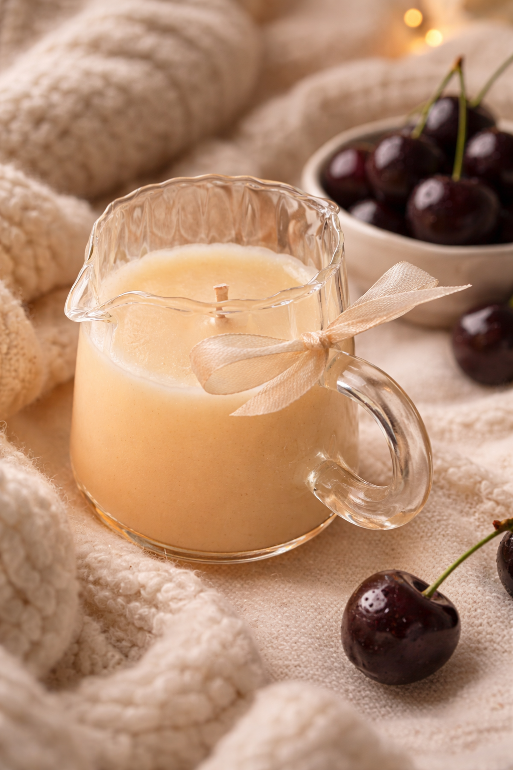 Bougie de massage parfumée cerise noire explosive à la cire de soja 