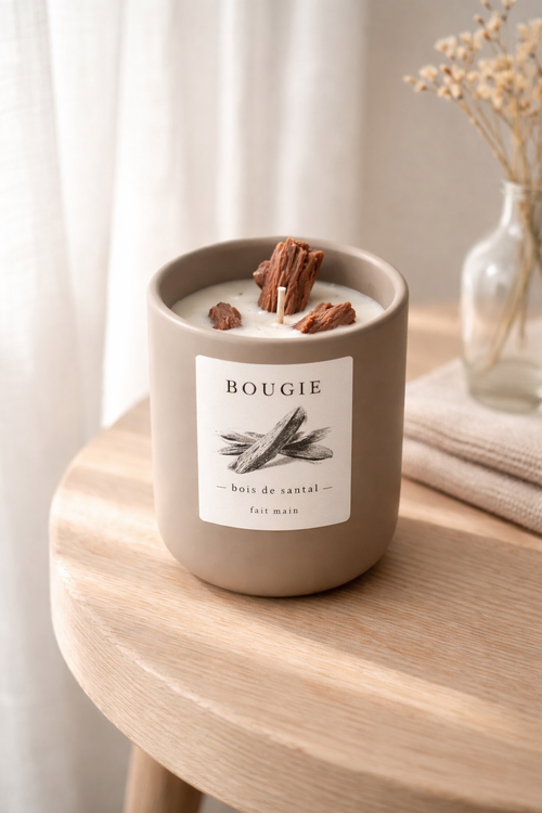 Bougie homme bois de santal à la cire de soja 