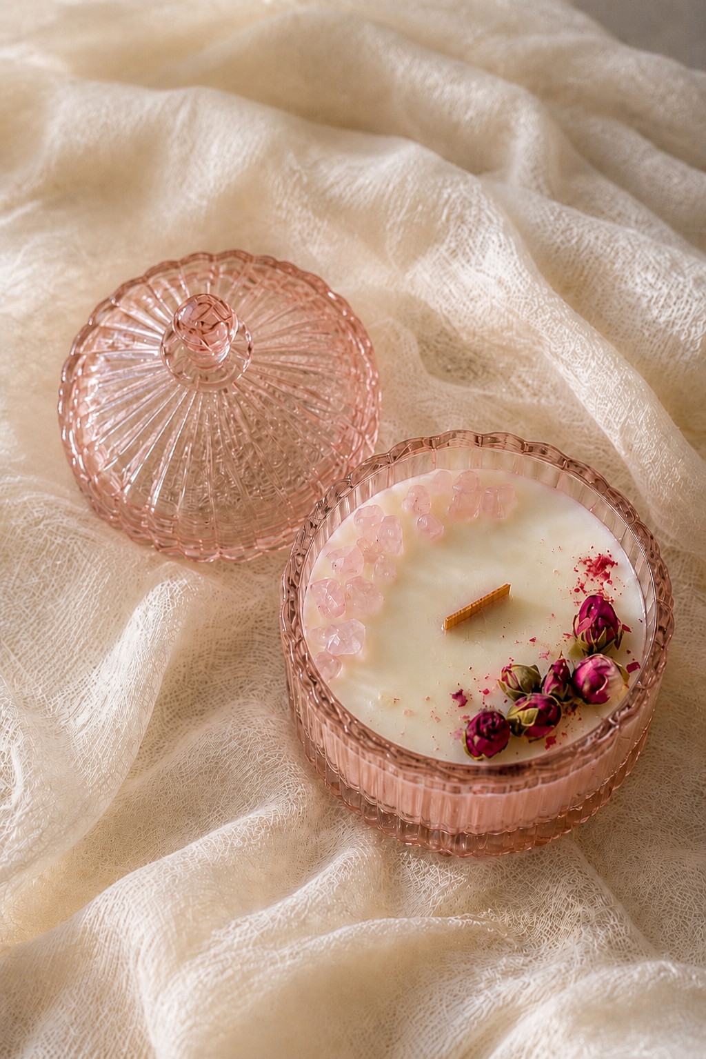 Bougie rose vanillée 