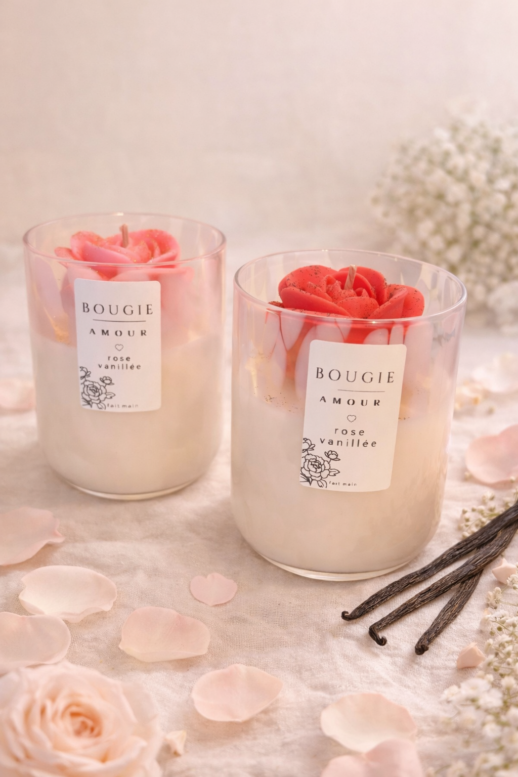 Bougie Rose vanillée