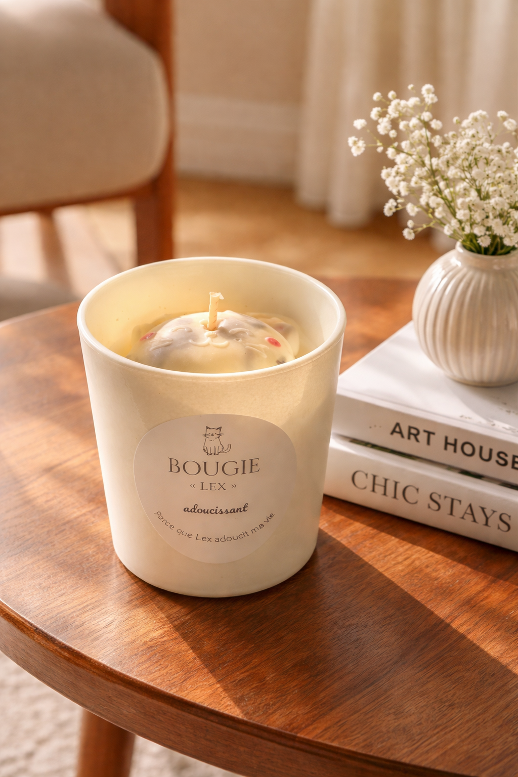 Bougie « Chat » personnalisable Adoucissant 🐱