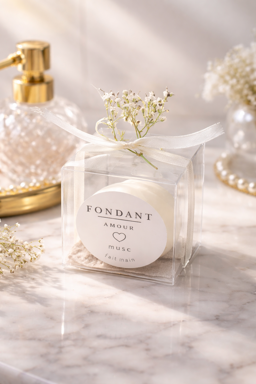 Fondant cœur parfumé musc à la cire de soja 