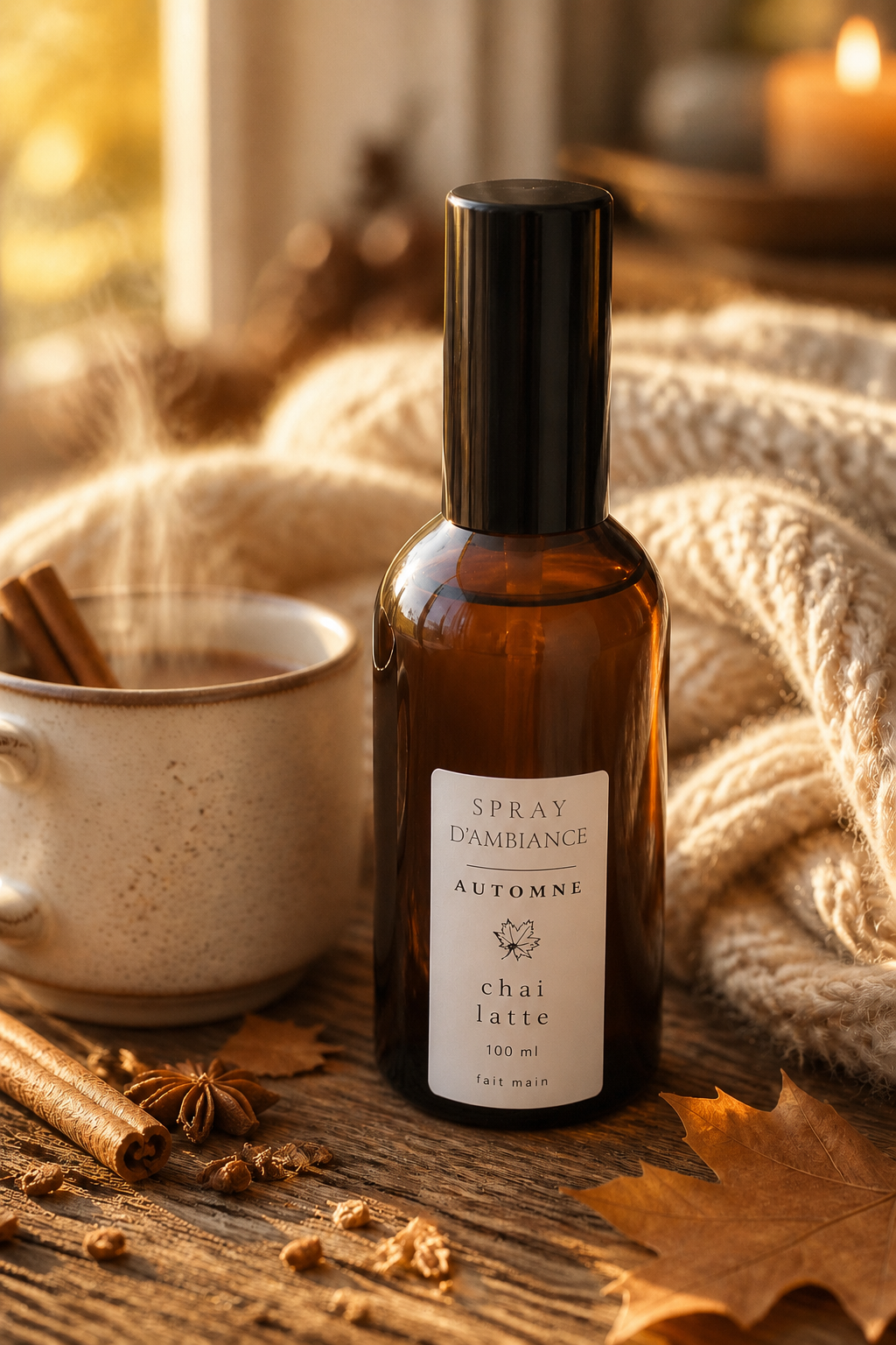 Spray d’ambiance chai latte artisanal 
